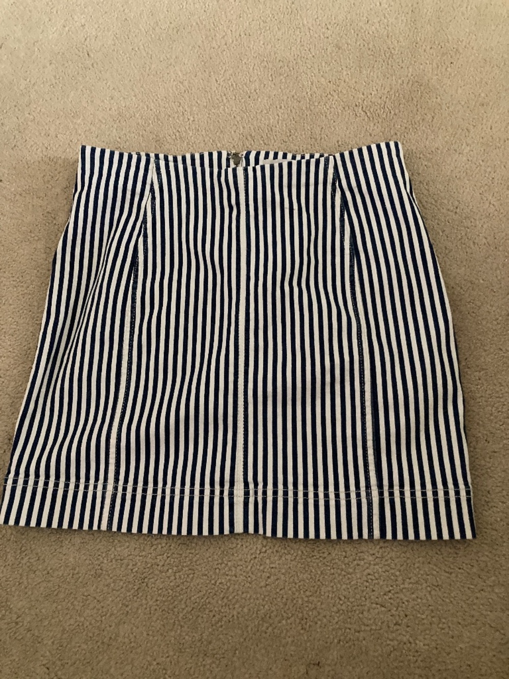 Jolt - Blue and White Vertical Striped Mini Skirt